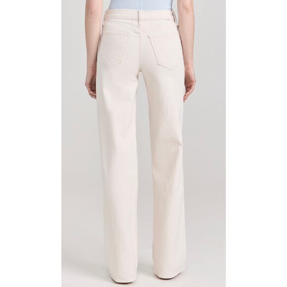 NWT Mother Superior Down Low Spinner Heel Natural Acts Cream Wide Leg Jean 26 - Picture 4 of 16